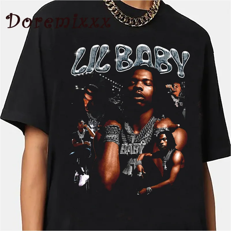Футболка мужская оверсайз с рисунком, хлопковая тенниска в стиле хип-хоп, с рисунком, с коротким рукавом, одежда для улицы, Lil Baby
Футболка мужская оверсайз с рисунком, хлопковая тенниска в стиле хип-хоп, с рисунком, с коротким рукавом, одежда для улицы, Lil Baby
