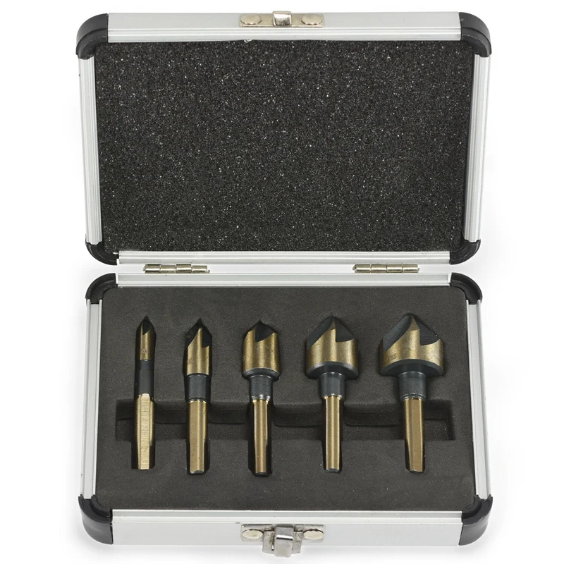5 Pieces 82 Degrees Countersink Drill Bit 5 Flute Chamfering Cutter Hand Tool Set
5 Pieces 82 Degrees Countersink Drill Bit 5 Flute Chamfering Cutter Hand Tool Set