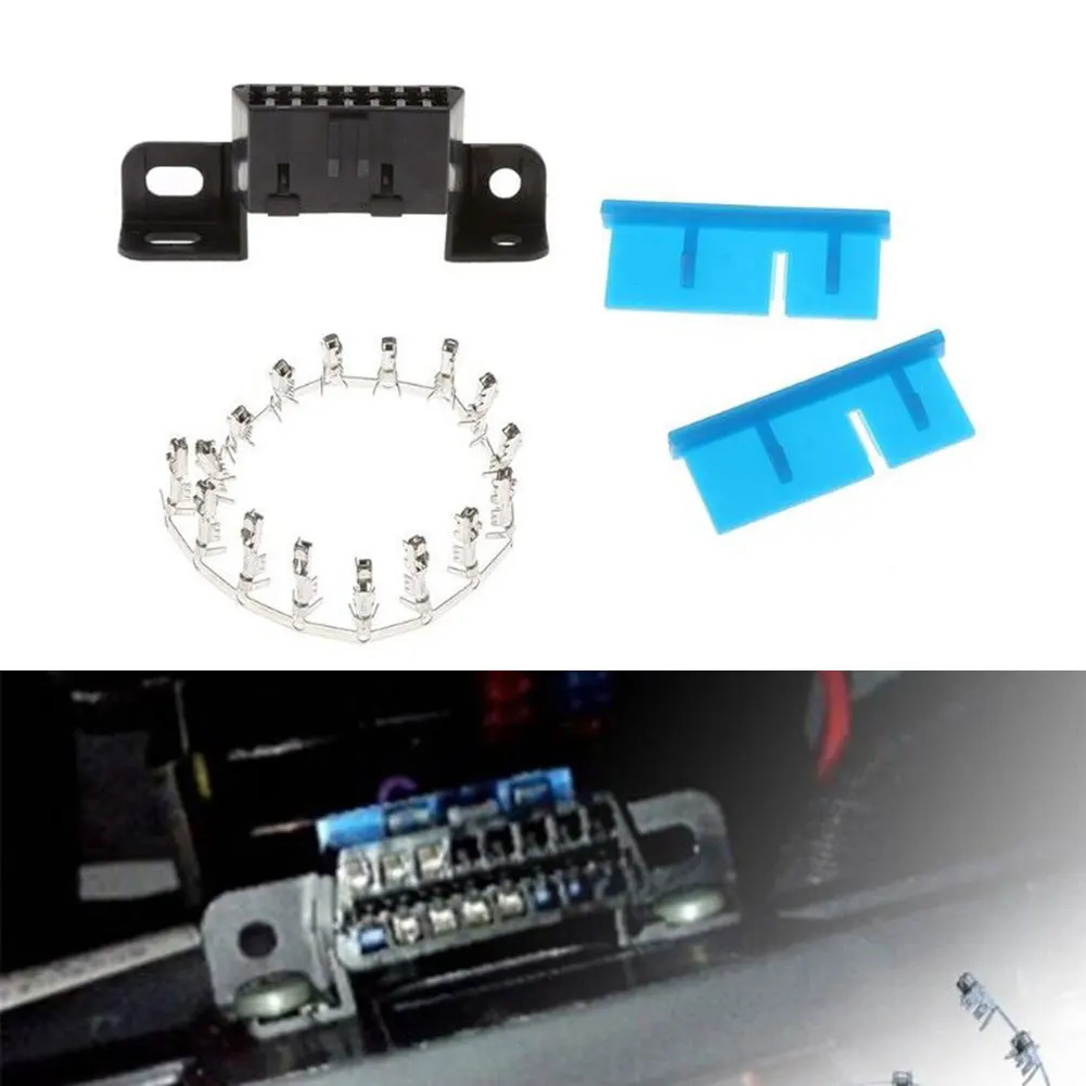 1set Universal 16-Pin OBD2 Female Wire Sockets Connector OBDII Car Auto Adapter & 16pcs Terminals & 2pcs Tabs Black+Silver+Blue
1set Universal 16-Pin OBD2 Female Wire Sockets Connector OBDII Car Auto Adapter & 16pcs Terminals & 2pcs Tabs Black+Silver+Blue