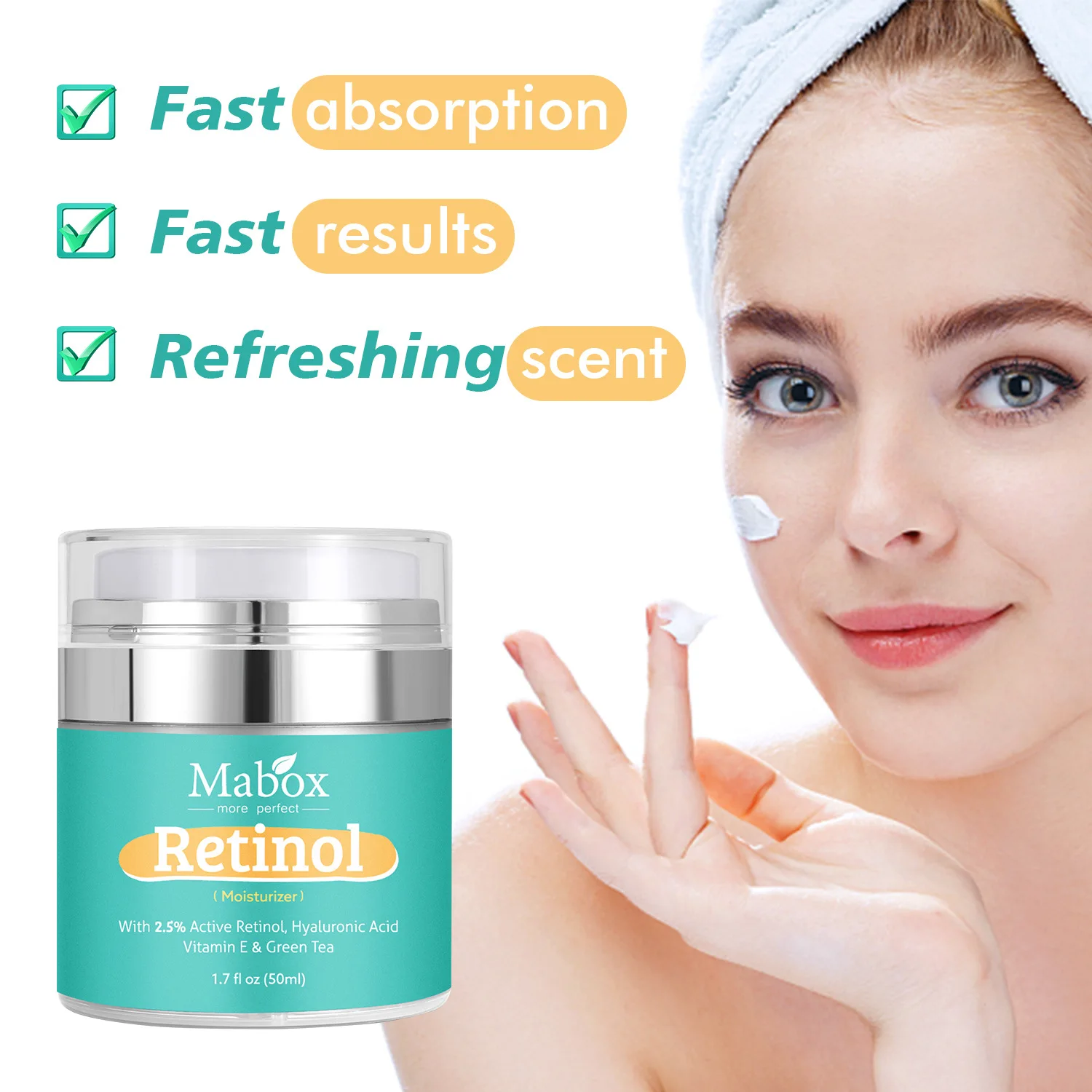 Mabox Retinol Moisturizer Face Cream Vitamin E Collagen Retin Anti Aging Wrinkles Acne Hyaluronic Acid Anti-aging Skin Care 
Mabox Retinol Moisturizer Face Cream Vitamin E Collagen Retin Anti Aging Wrinkles Acne Hyaluronic Acid Anti-aging Skin Care