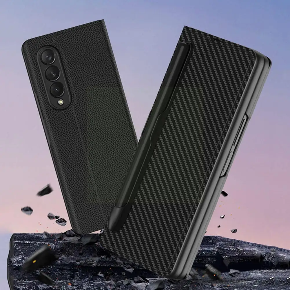 Fashion Lychee Pattern Leather Pen Slot Holder Phone For Z Fold 3 Pu Cover Luxury Stand For Fold3 M3d2
Fashion Lychee Pattern Leather Pen Slot Holder Phone For Z Fold 3 Pu Cover Luxury Stand For Fold3 M3d2