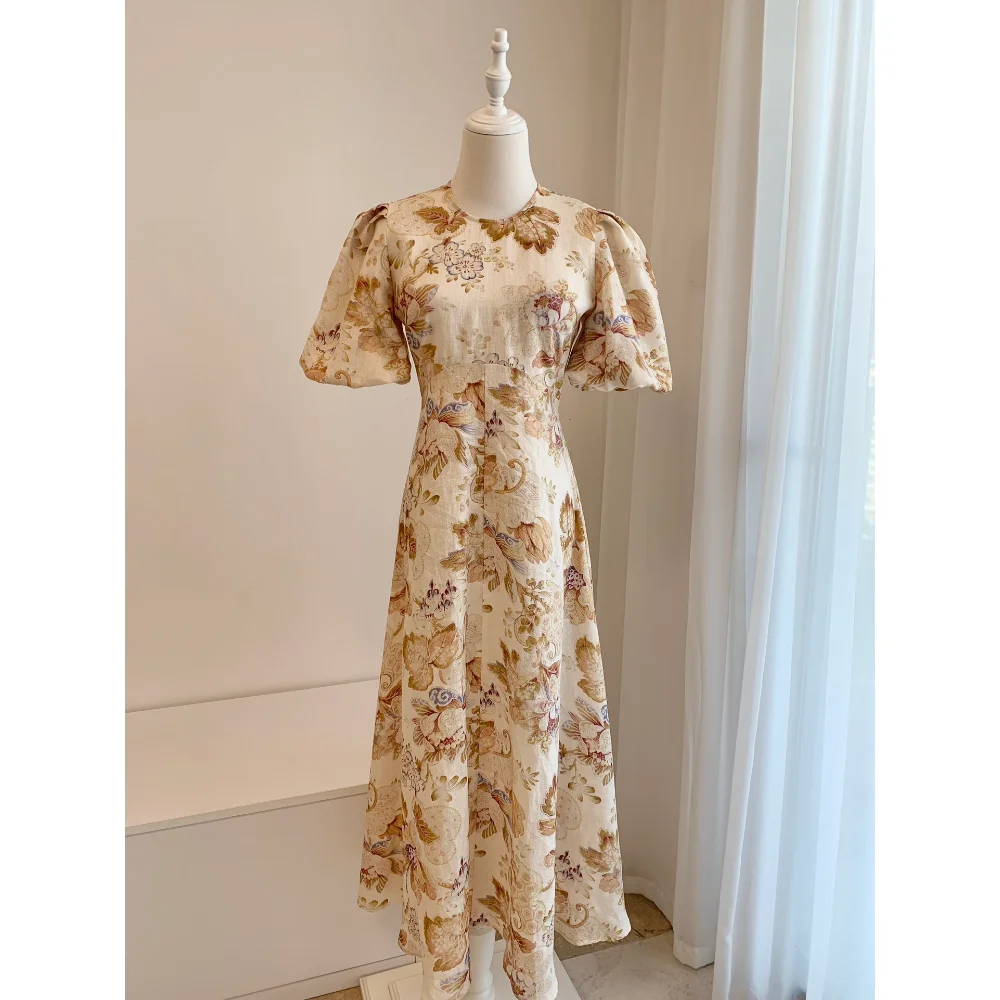 Autumn New 2023 Top Quality Comfortable Linen Floral Printing High Waist A-line Lantern Sleeve Women Midi Dress
Autumn New 2023 Top Quality Comfortable Linen Floral Printing High Waist A-line Lantern Sleeve Women Midi Dress