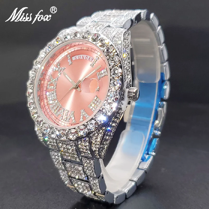 Pink Watch For Women Luxury Cute Large Dial Ladies Quartz Watches With Date Day Display Diamond Party Jewelry Clock Droshipping
Pink Watch For Women Luxury Cute Large Dial Ladies Quartz Watches With Date Day Display Diamond Party Jewelry Clock Droshipping