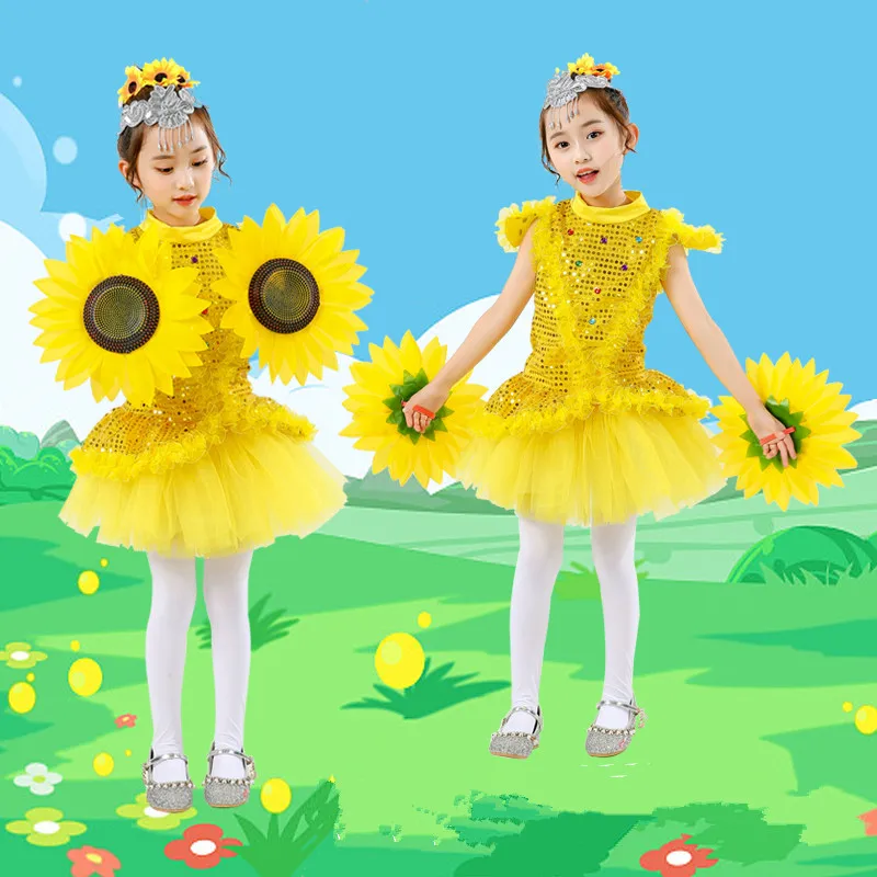 Yellow Sunflower Dress For Children Flower Dance Costume School Performance Clothing Funny Plant Cosplay
Yellow Sunflower Dress For Children Flower Dance Costume School Performance Clothing Funny Plant Cosplay