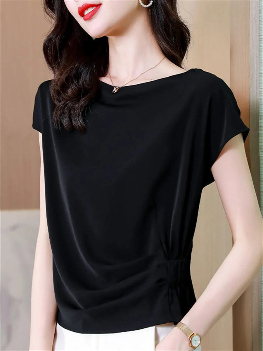 4XL Women Spring Summer Blouses Shirts Lady Fashion Casual Short Sleeve O-Neck Collar Solid Color Black Blusas Tops TT2297
4XL Women Spring Summer Blouses Shirts Lady Fashion Casual Short Sleeve O-Neck Collar Solid Color Black Blusas Tops TT2297