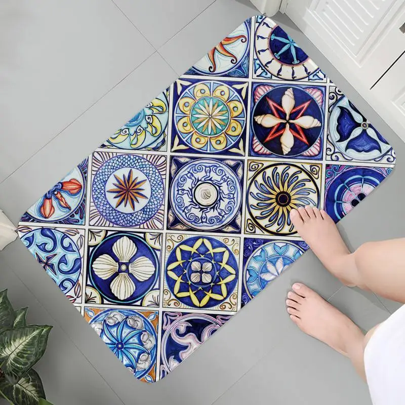Living Room Bedroom Carpet Washable Flannel Rug Hallway Indoor Mats Memory Foam Blue And White Porcelain Prayer Rug Bath Mats
Living Room Bedroom Carpet Washable Flannel Rug Hallway Indoor Mats Memory Foam Blue And White Porcelain Prayer Rug Bath Mats