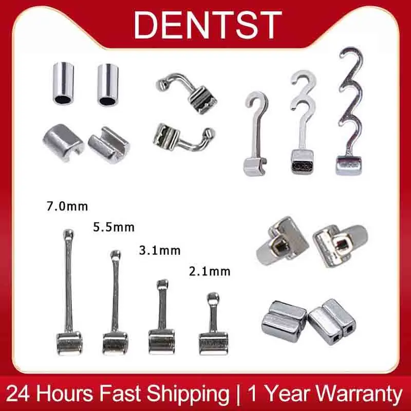Dental Orthodontic Crimpable Hook With Buccal Tube Multi-Function Long Hook Bondable Lingual Button Fixed on ArchWires 10pcs
Dental Orthodontic Crimpable Hook With Buccal Tube Multi-Function Long Hook Bondable Lingual Button Fixed on ArchWires 10pcs