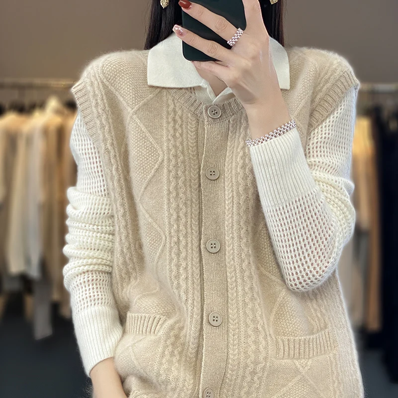 Women Sweater Vest Spring 2023 Autumn Wool Casual Loose Knitted Sweater Sleeveless Ladies O-Neck Cardigan Tops Female Outerwear
Women Sweater Vest Spring 2023 Autumn Wool Casual Loose Knitted Sweater Sleeveless Ladies O-Neck Cardigan Tops Female Outerwear