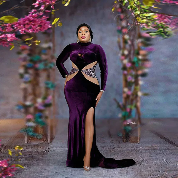 Очаровательные фиолетовые вельветовые длинные платья с высоким воротником и юбкой годе женское платье Aso Ebi с блестками с длинными рукавами Вечерние платья для выпускного вечера
Очаровательные фиолетовые вельветовые длинные платья с высоким воротником и юбкой годе женское платье Aso Ebi с блестками с длинными рукавами Вечерние платья для выпускного вечера