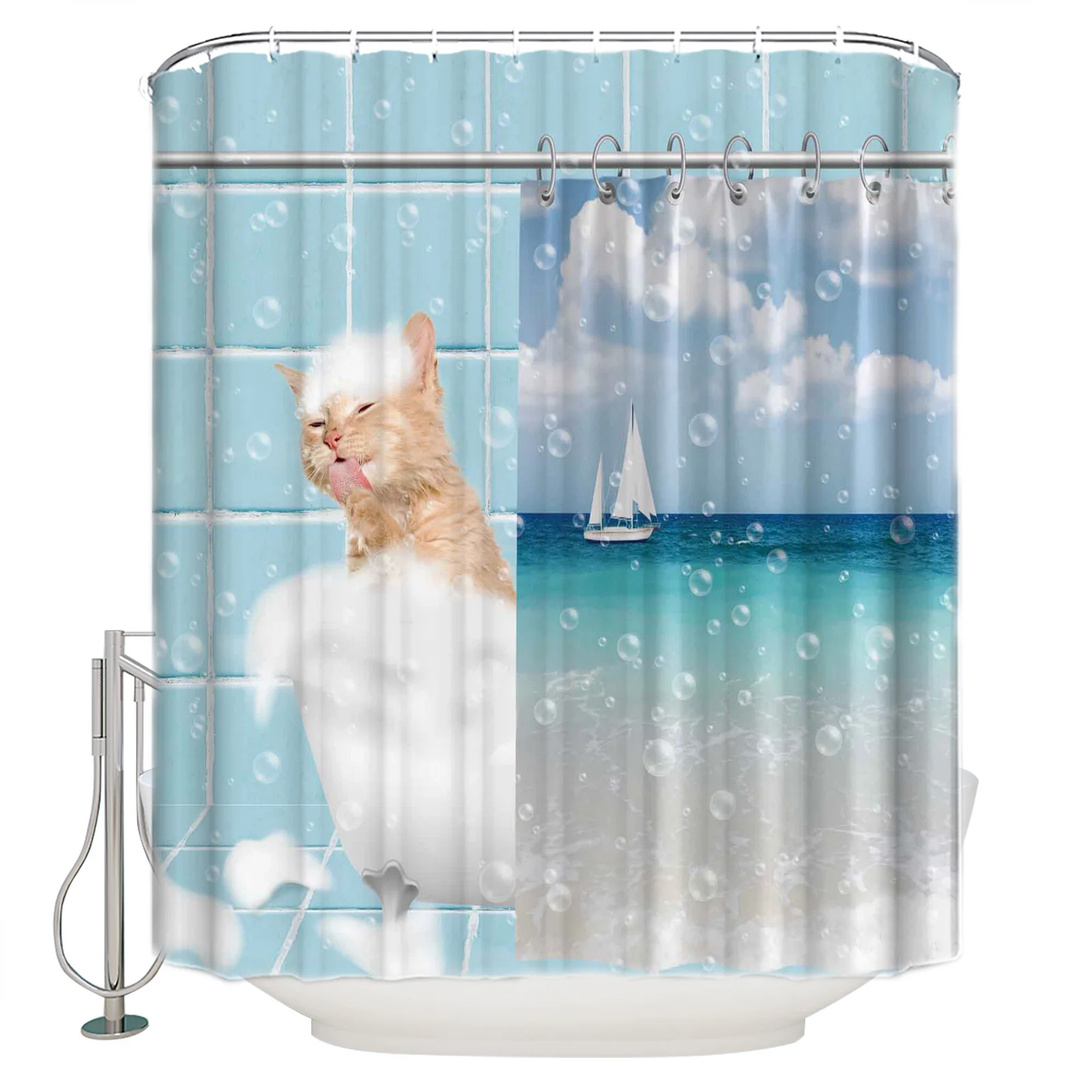 Animal Bathtub Cat Foam Shower Curtains for Bathroom Home Decor Waterproof Bathroom Curtain Modern Design Bath Curtains
Animal Bathtub Cat Foam Shower Curtains for Bathroom Home Decor Waterproof Bathroom Curtain Modern Design Bath Curtains