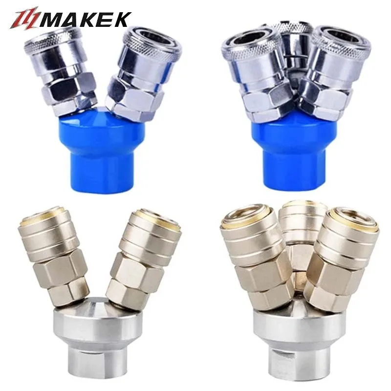 Quick Connector Air Compressor Manifold 2 Way 3 way Quick Connect Multi Hose Coupler Fitting with High Strength 
Quick Connector Air Compressor Manifold 2 Way 3 way Quick Connect Multi Hose Coupler Fitting with High Strength