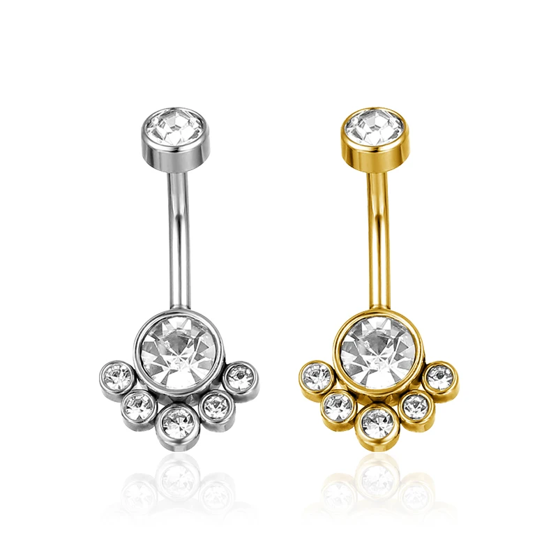 Korean Beaded Double Round Cubic Zirconia Geometric Shape Woman Navel Ring Piercing Body Jewelry Flexible Nightclub Dance 14G
Korean Beaded Double Round Cubic Zirconia Geometric Shape Woman Navel Ring Piercing Body Jewelry Flexible Nightclub Dance 14G
