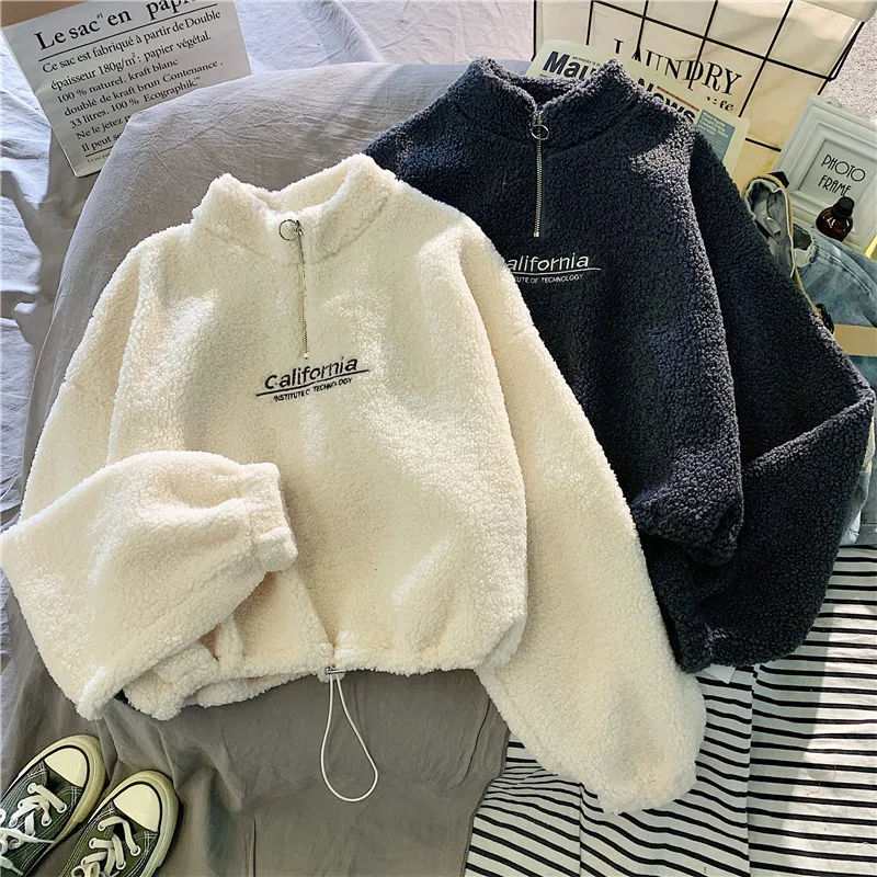 Winter Warm Jacket Women Half High Collar Plush Thick Lamb Short Sweatshirts for Women's Hoodies
Winter Warm Jacket Women Half High Collar Plush Thick Lamb Short Sweatshirts for Women's Hoodies