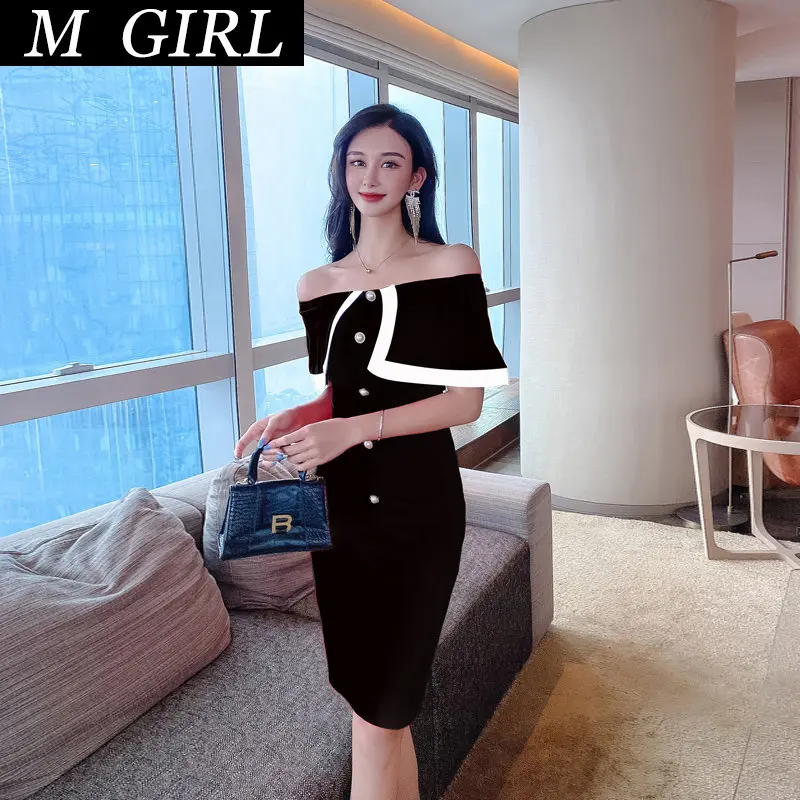 M GIRLS Color Blocking Sklinky Dress Women Summer Off Shoulder Buttock Wrapping Dress With Collar Sexy Short Woman
M GIRLS Color Blocking Sklinky Dress Women Summer Off Shoulder Buttock Wrapping Dress With Collar Sexy Short Woman