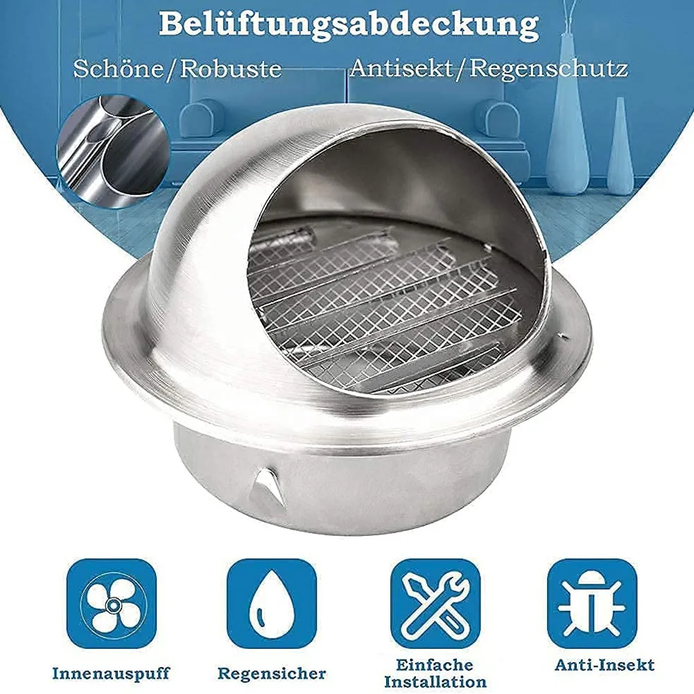 Stainless Steel Bull Nose Wall Vent Outlet, Easy Installation, Suitable for Kitchen Exhaust Fans and Heat Transfer Systems
Stainless Steel Bull Nose Wall Vent Outlet, Easy Installation, Suitable for Kitchen Exhaust Fans and Heat Transfer Systems