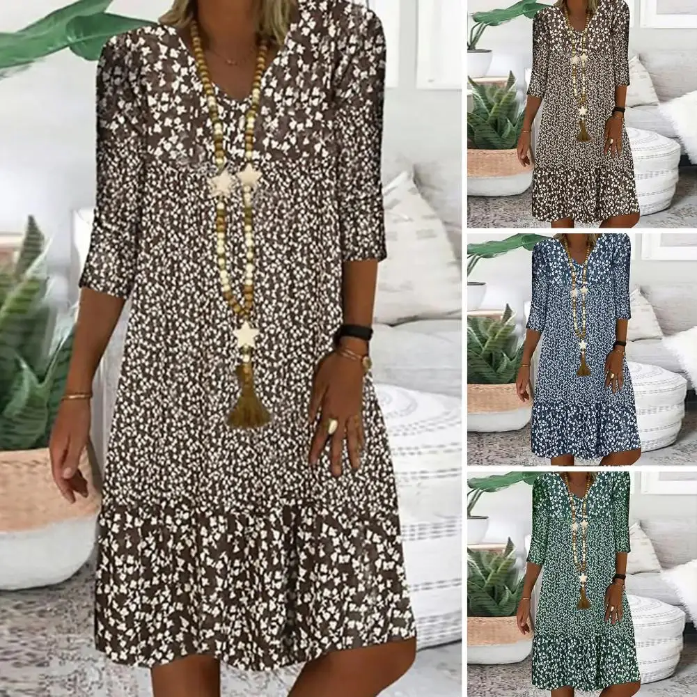 Elegant Bohemian V Neck Beach Dress Women's Summer Printed Half Sleeve Loose Casual Sundress Female Vintage Floral Midi Dresses
Elegant Bohemian V Neck Beach Dress Women's Summer Printed Half Sleeve Loose Casual Sundress Female Vintage Floral Midi Dresses