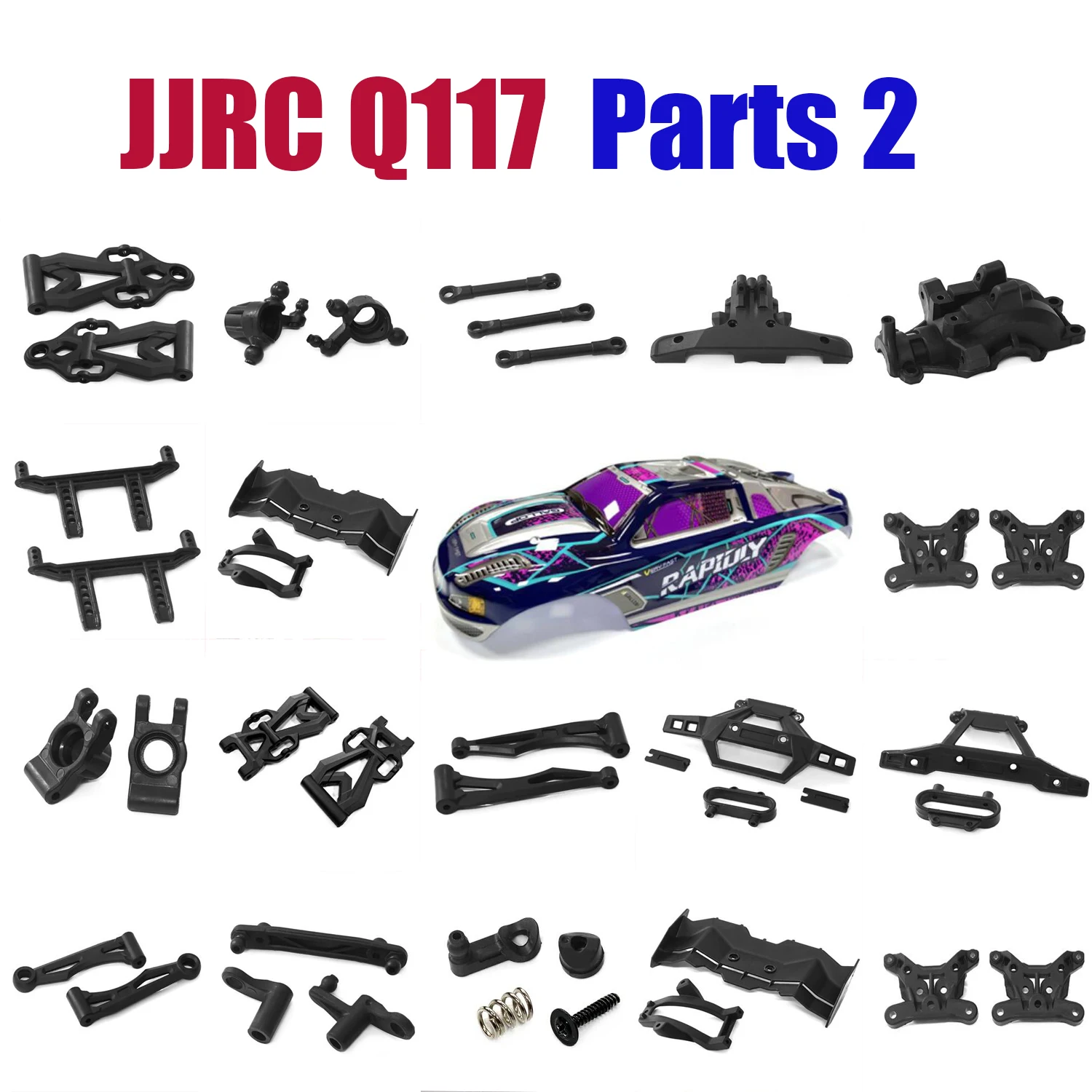Автомобильные детали JJRC Q117, передний, задний, поворотный кронштейн, бампер, рулевая тяга, коробка для сиденья колеса, комплект 2
Автомобильные детали JJRC Q117, передний, задний, поворотный кронштейн, бампер, рулевая тяга, коробка для сиденья колеса, комплект 2