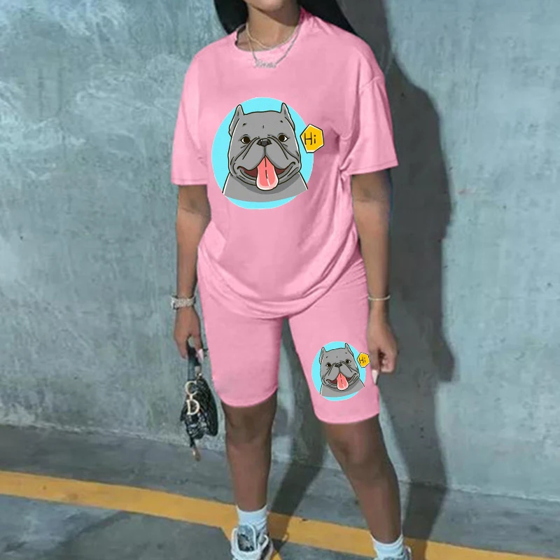 Summer Women Set T-Shirt Top+Shorts Printed Cartoon Pug Dog Fashion O-neck Short Sleeve Sweet Cute T Shirt Cool Lady Casual Set
Summer Women Set T-Shirt Top+Shorts Printed Cartoon Pug Dog Fashion O-neck Short Sleeve Sweet Cute T Shirt Cool Lady Casual Set