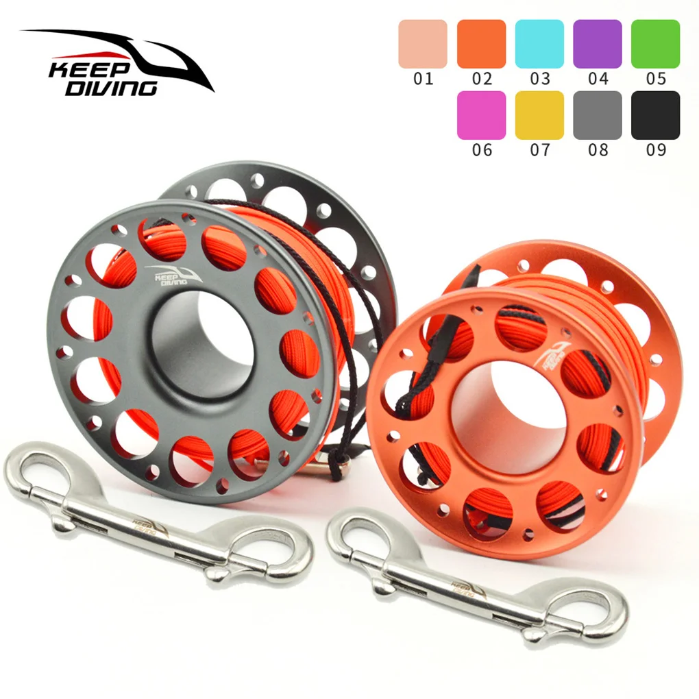 Keep Diving Aluminium Spool Reel Polyester Rope Reels Outdoor Sports Dive Accessories with Double End Hook Orange Red 30m
Keep Diving Aluminium Spool Reel Polyester Rope Reels Outdoor Sports Dive Accessories with Double End Hook Orange Red 30m