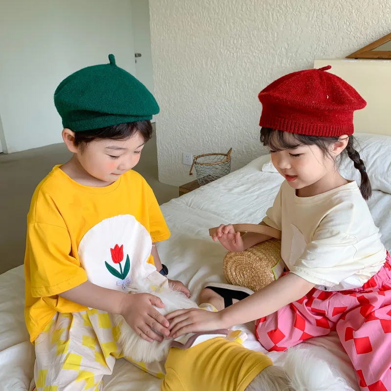 Summer Kids cotton T shirts Boys and girls tulips embroidery short sleeve Tees Korean style
Summer Kids cotton T shirts Boys and girls tulips embroidery short sleeve Tees Korean style