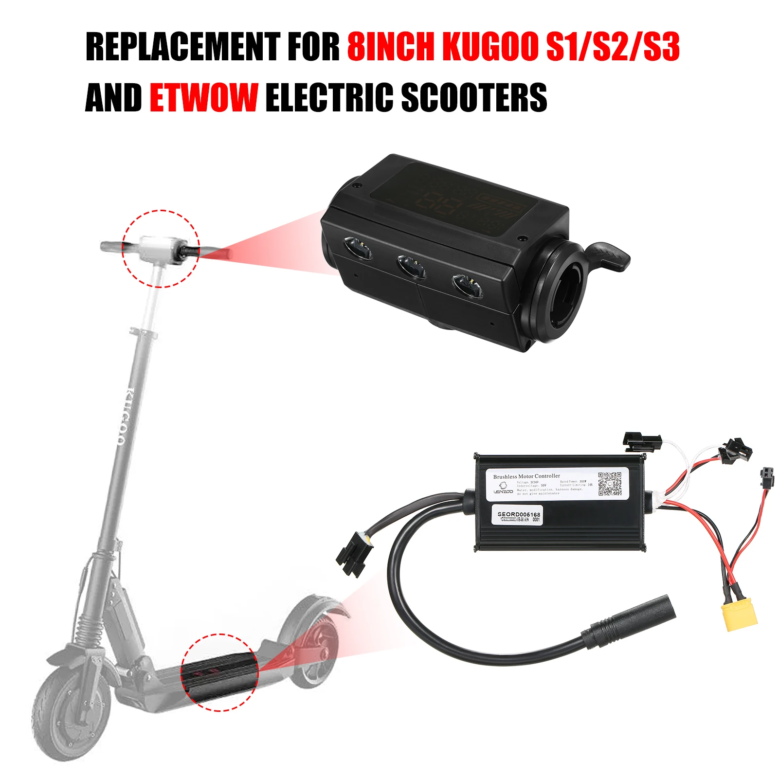 Electric Scooter Dashboard Display Panel 36V Brushless Motor Controller Thumb Handles Assembly Part for Kugoo S1/S2/S3 forETWOW
Electric Scooter Dashboard Display Panel 36V Brushless Motor Controller Thumb Handles Assembly Part for Kugoo S1/S2/S3 forETWOW
