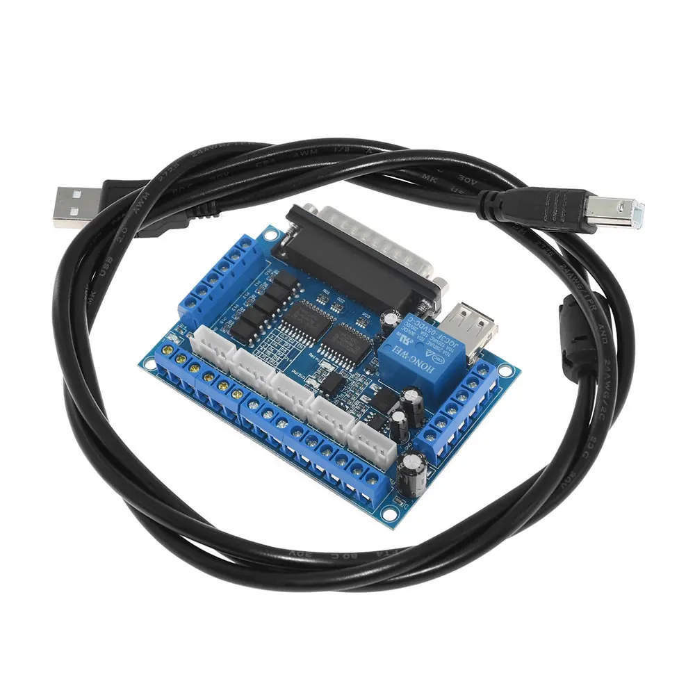 1pcs MACH3 engraving machine CNC 5 axis stepper motor driver interface board with optocoupler isolation blue board + USB cable
1pcs MACH3 engraving machine CNC 5 axis stepper motor driver interface board with optocoupler isolation blue board + USB cable