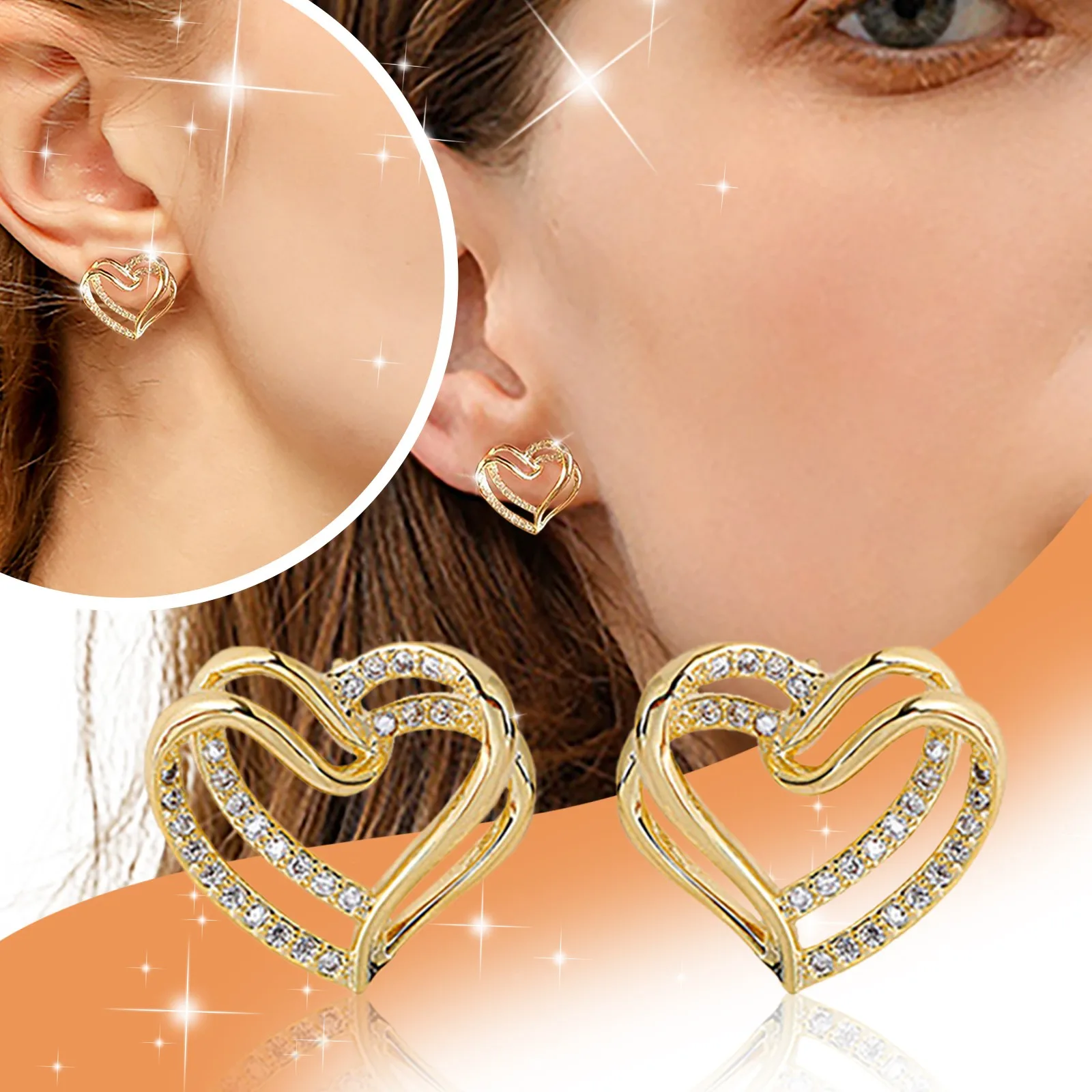 Double Layer Hollow Heart Earrings 925 Silver Needle Sweet Diamond Earrings Female French Retro Earrings Women Earrings Pack
Double Layer Hollow Heart Earrings 925 Silver Needle Sweet Diamond Earrings Female French Retro Earrings Women Earrings Pack