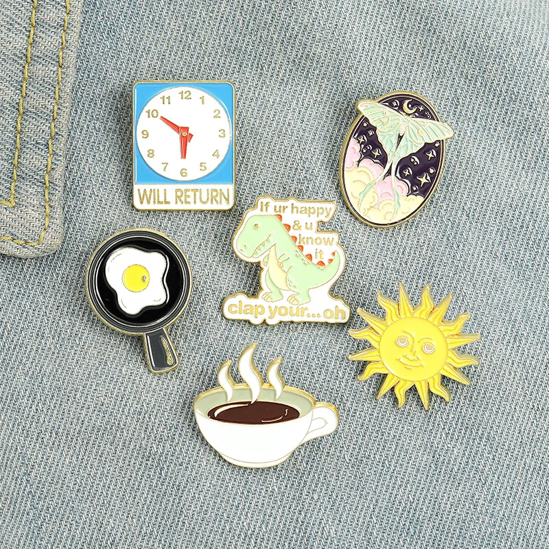Creative New Product Omelette Coffee Cup Shape Brooch Cute Alarm Clock Dinosaur Shape Exquisite Badge Neutral Fashion All-Match
Creative New Product Omelette Coffee Cup Shape Brooch Cute Alarm Clock Dinosaur Shape Exquisite Badge Neutral Fashion All-Match