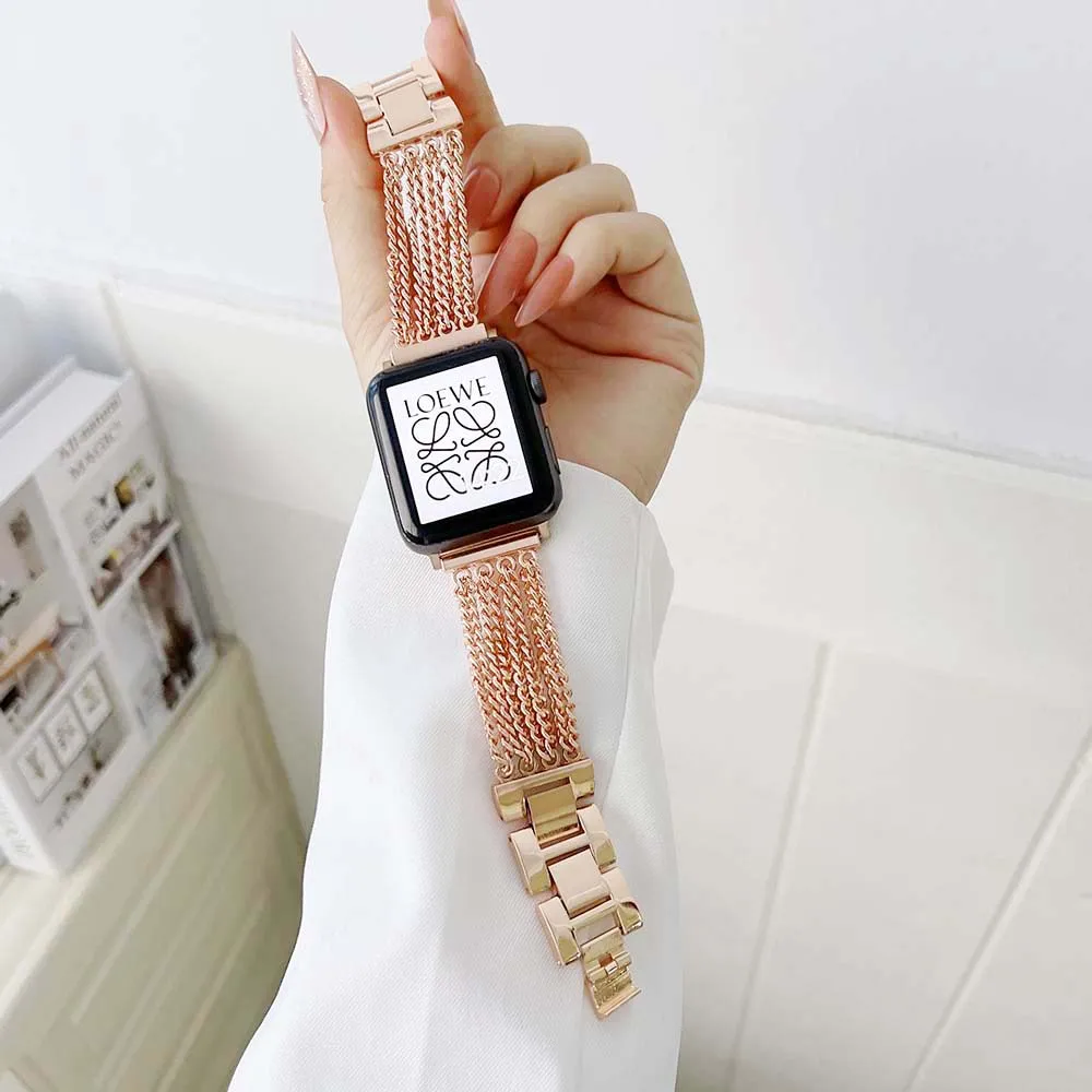 Женский браслет из нержавеющей стали для часов Apple Watch Series 7 SE 6 5 4 3 2 iWatch Band 40 мм 44 мм 42 мм 45 мм 41 мм 38 мм
Женский браслет из нержавеющей стали для часов Apple Watch Series 7 SE 6 5 4 3 2 iWatch Band 40 мм 44 мм 42 мм 45 мм 41 мм 38 мм
