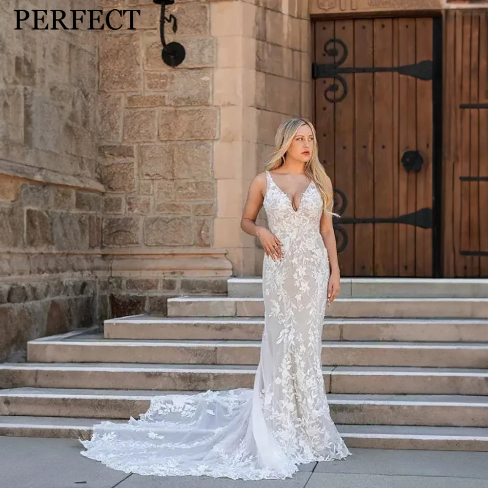 PERFECT Elegant Wedding Dresses For Woman Popular Summer 2023 Mermaid V-Neck Appliques Tulle Lace Open Back Vestidos De Novia
PERFECT Elegant Wedding Dresses For Woman Popular Summer 2023 Mermaid V-Neck Appliques Tulle Lace Open Back Vestidos De Novia