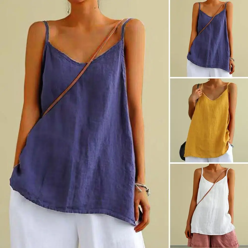 Women's Summer Top Cotton Linen Spaghetti Strap Top Women Halter V Neck Basic Yellow Sleeveless Tank Tops Loose Casual Camis
Women's Summer Top Cotton Linen Spaghetti Strap Top Women Halter V Neck Basic Yellow Sleeveless Tank Tops Loose Casual Camis