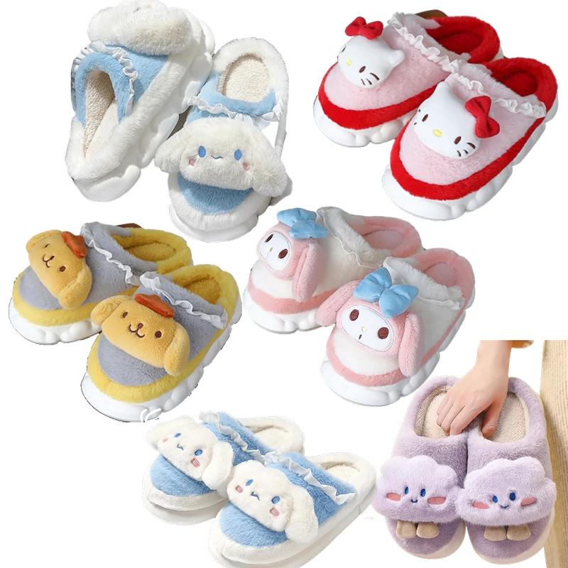 Kawaii аниме Cinnamoroll My Melody Kittys помпон Пурины новые осенние и зимние плюшевые тапочки для девочек подарок на день рождения и Рождество
Kawaii аниме Cinnamoroll My Melody Kittys помпон Пурины новые осенние и зимние плюшевые тапочки для девочек подарок на день рождения и Рождество