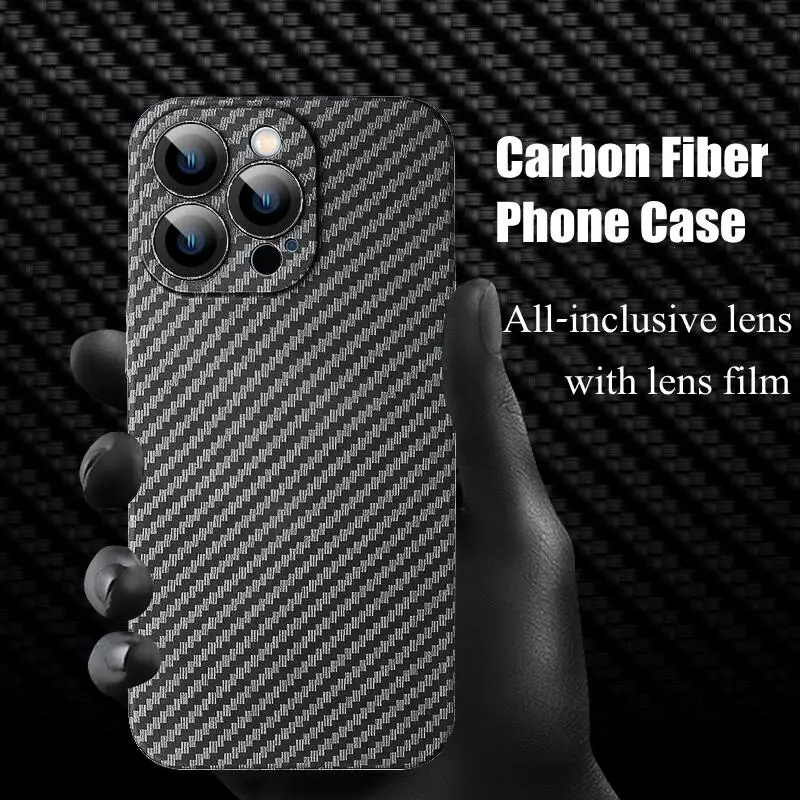 Luxury ultra thin Carbon Fiber Pattern Phone Case For iPhone 13 12 Pro Max With All Inclusive Camera Lens Film Protective Cover
Luxury ultra thin Carbon Fiber Pattern Phone Case For iPhone 13 12 Pro Max With All Inclusive Camera Lens Film Protective Cover