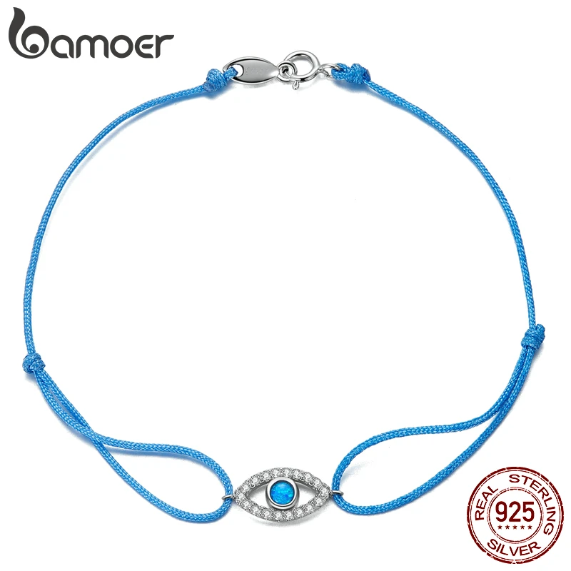 BAMOER Genuine 925 Sterling Silver Demon Eye Bracelet for Women Blue Rope Chain Bracelet Fashion Women Statement Jewelry Gift
BAMOER Genuine 925 Sterling Silver Demon Eye Bracelet for Women Blue Rope Chain Bracelet Fashion Women Statement Jewelry Gift