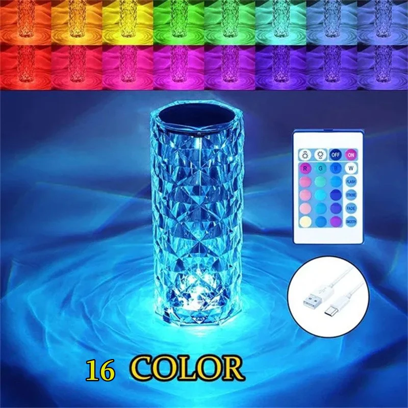 SH 16-Color USB LED Crystal Table Night Light Lamp For Bedroom For Bedroom Lights Christmas Decoration
SH 16-Color USB LED Crystal Table Night Light Lamp For Bedroom For Bedroom Lights Christmas Decoration