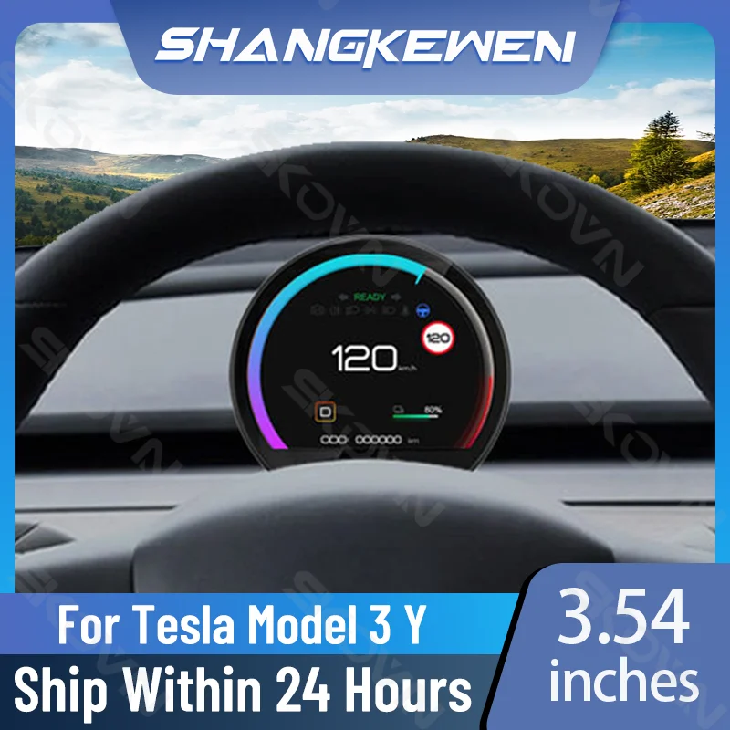 New 3.54 Inches Model 3 Y HUD LCD Dashboard Digital Smart Gauge Linux system Speedometer for Tesla Modification Car Accessories
New 3.54 Inches Model 3 Y HUD LCD Dashboard Digital Smart Gauge Linux system Speedometer for Tesla Modification Car Accessories