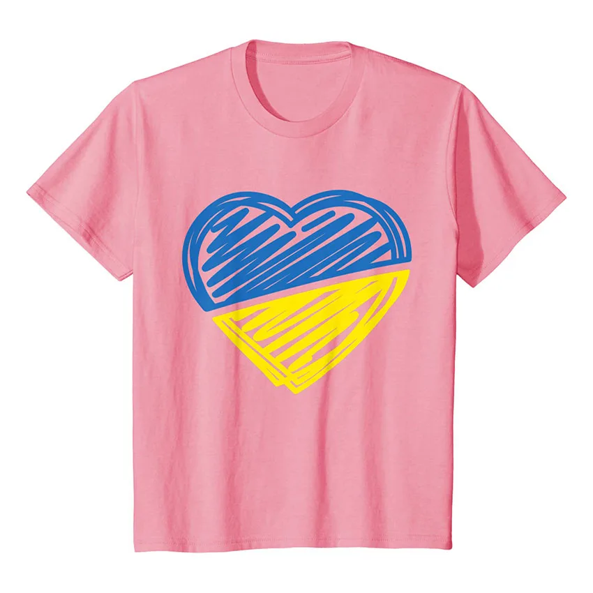 Fashion Tops Ukraine Print T-Shirts Bule And Yellow Heart Pattern Tees Teen Girls Casual Streetwear Clothes
Fashion Tops Ukraine Print T-Shirts Bule And Yellow Heart Pattern Tees Teen Girls Casual Streetwear Clothes