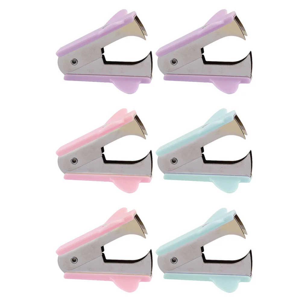 

6 Pcs Le Mini Macaron Desk Labor-saving Stapler Remover Tool Hand Held Puller Pp Handheld Removers Office