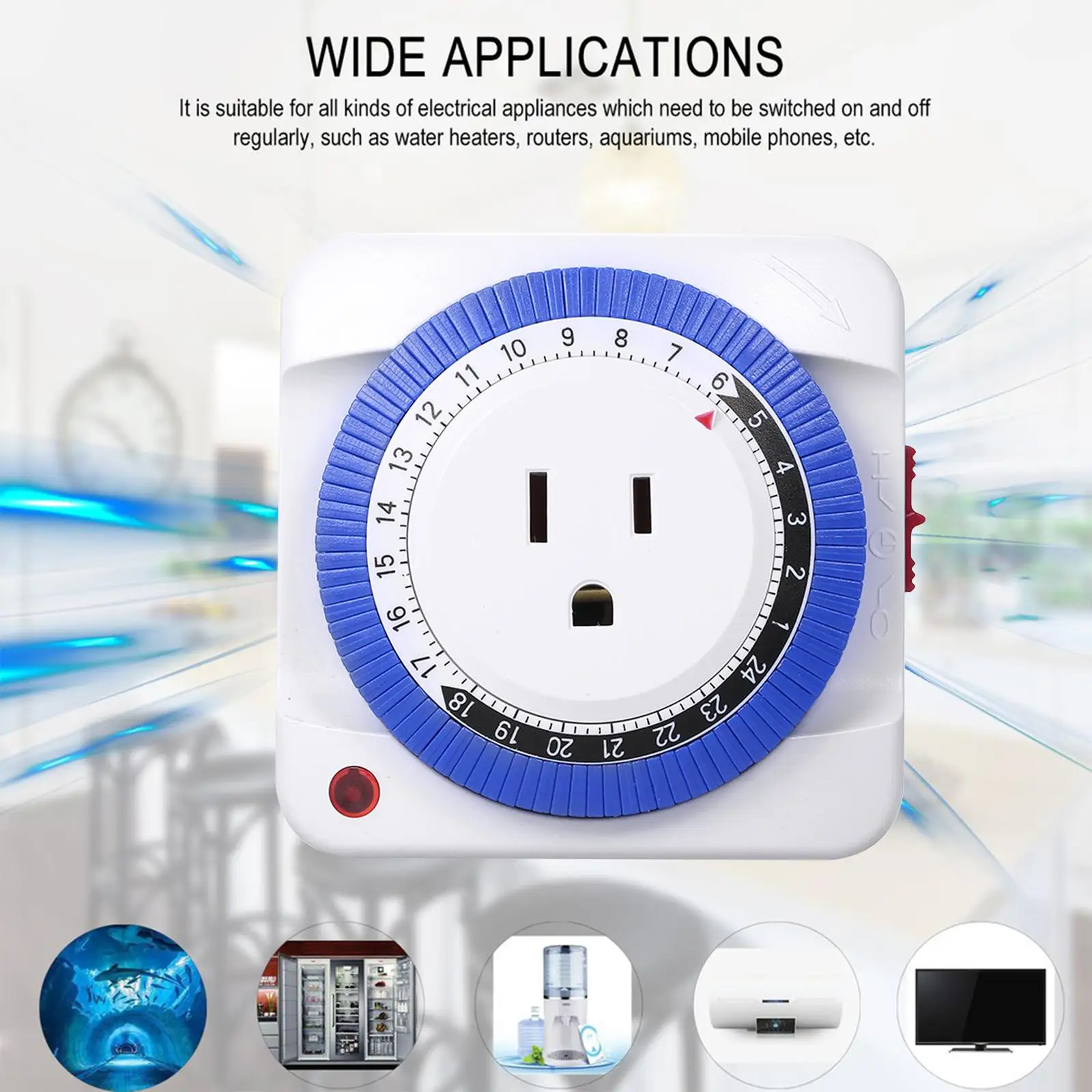 Mechanical Timer Socket 15(3)A ABS+PC Analog Timer Automatically Turn On/off Cycle Time Switch 1 Piece 125V~60Hz
Mechanical Timer Socket 15(3)A ABS+PC Analog Timer Automatically Turn On/off Cycle Time Switch 1 Piece 125V~60Hz
