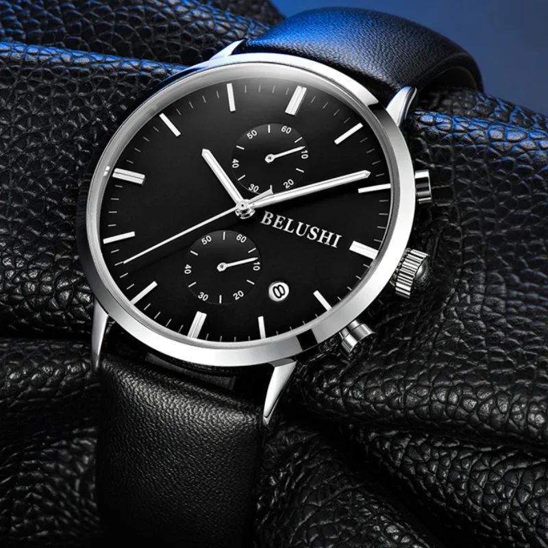 Часы-хронограф Мужские кварцевые с большим циферблатом и кожаным ремешком
Часы-хронограф Мужские кварцевые с большим циферблатом и кожаным ремешком