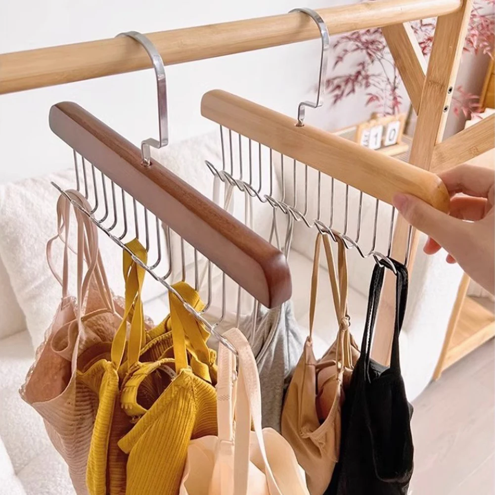 Wood Belts Camisole Clothes Hanger 8 Chrome Hooks Tie Hats Organizer Rack Non-Slip Space Saving Wardrobe Clothing Storage Holder
Wood Belts Camisole Clothes Hanger 8 Chrome Hooks Tie Hats Organizer Rack Non-Slip Space Saving Wardrobe Clothing Storage Holder