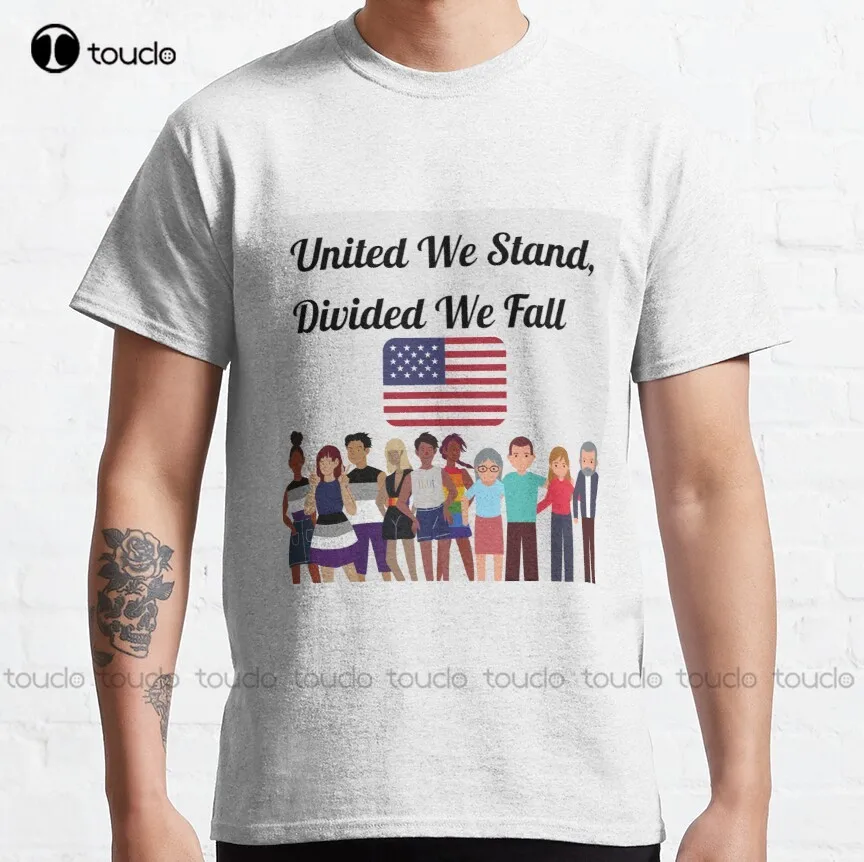 Классическая женская футболка United We Stand Divided We Fall, простая Винтажная футболка для улицы, повседневные футболки из дышащего хлопка, Новинка
Классическая женская футболка United We Stand Divided We Fall, простая Винтажная футболка для улицы, повседневные футболки из дышащего хлопка, Новинка