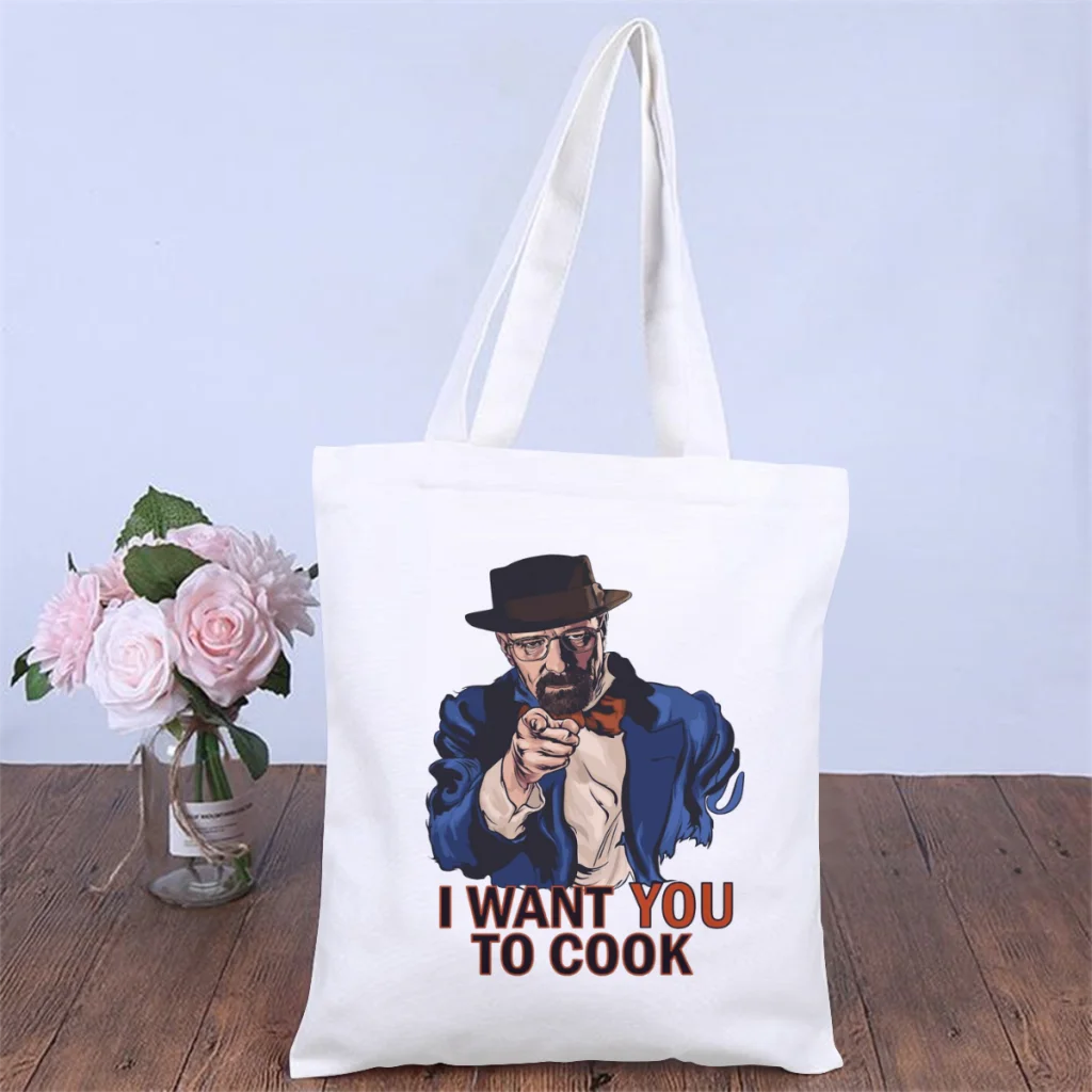 Want YouHandbag Breaking Bad Walter White TV Show Shoulder Canvas Bags Girls Boy Storage Pocket Shopper HandBags Kawaii Tote Bag
Want YouHandbag Breaking Bad Walter White TV Show Shoulder Canvas Bags Girls Boy Storage Pocket Shopper HandBags Kawaii Tote Bag