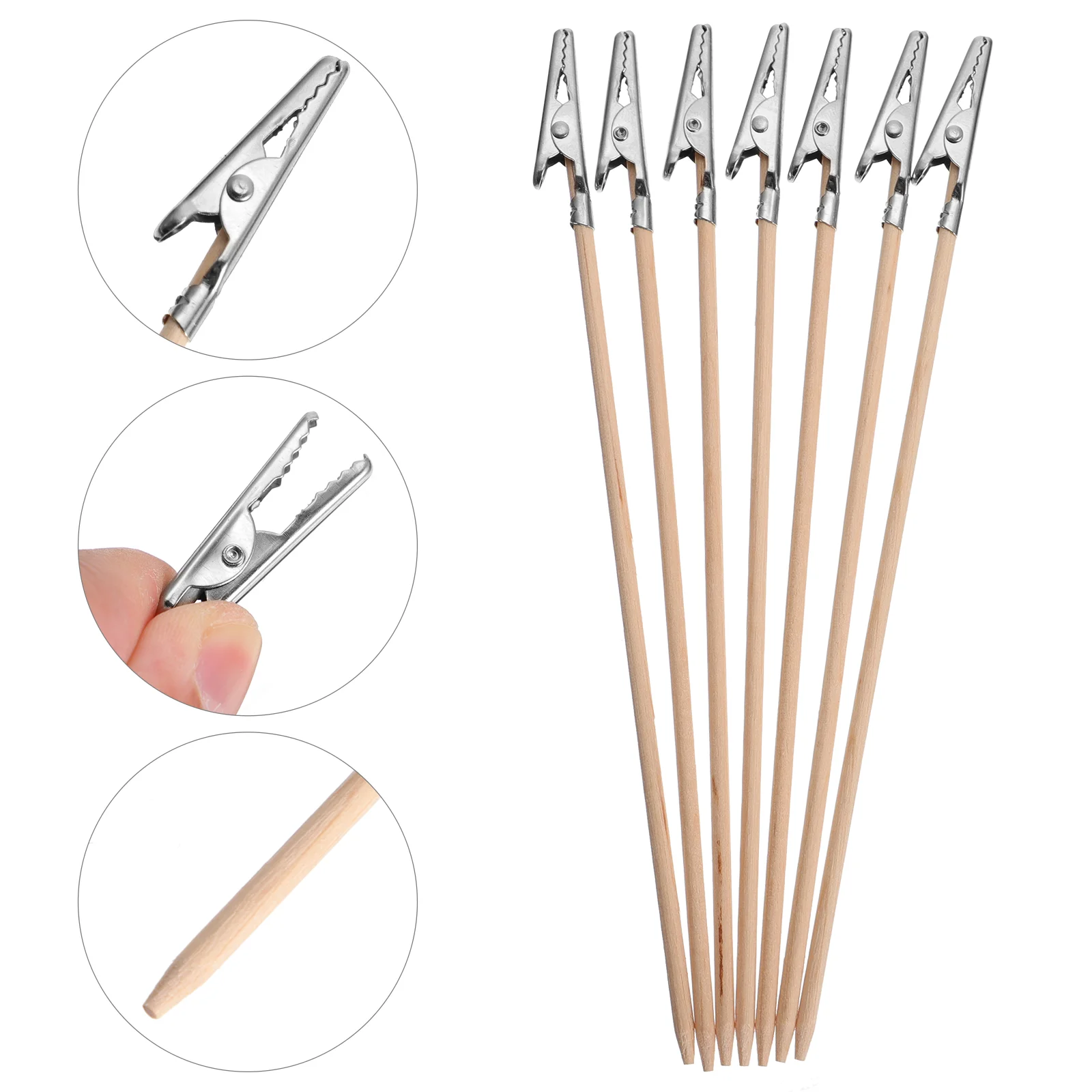 100 Pcs Bamboo Stick Table Number Stands Skewer Modeling Tool Alligator Clamps Alloy Clips
100 Pcs Bamboo Stick Table Number Stands Skewer Modeling Tool Alligator Clamps Alloy Clips