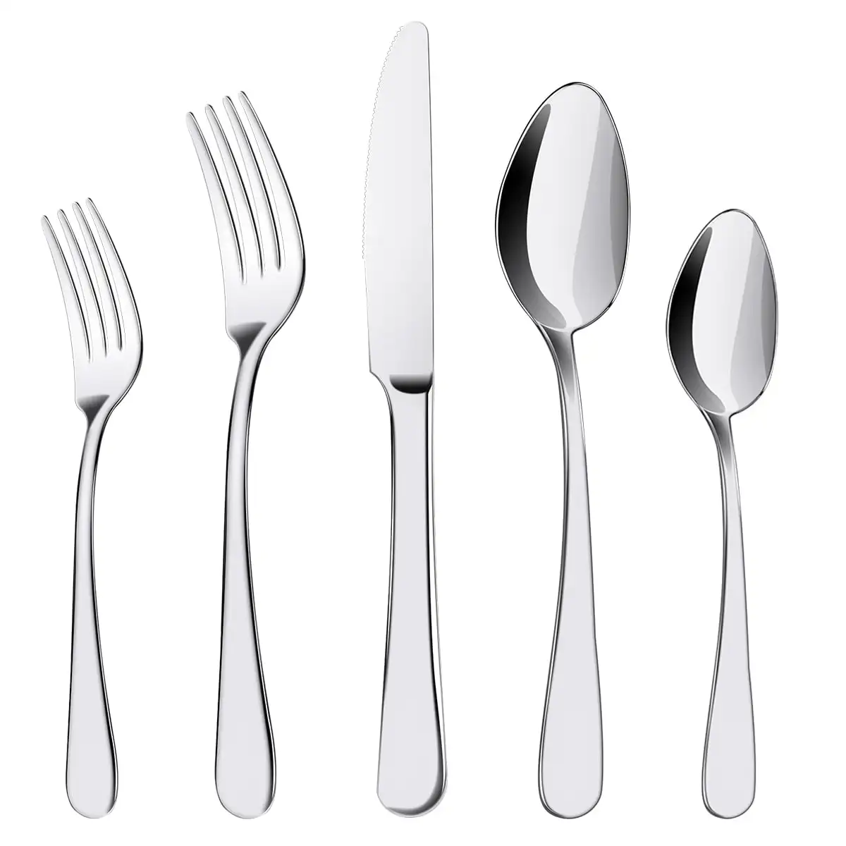 Silverware Set, 20 Pieces Stainless Steel Flatware Set, Spoons and Forks Cutlery Service for 4, Dishwasher Safe
Silverware Set, 20 Pieces Stainless Steel Flatware Set, Spoons and Forks Cutlery Service for 4, Dishwasher Safe