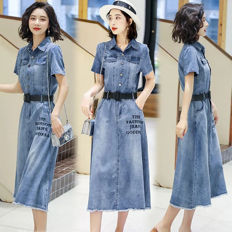 Платье женское джинсовое с коротким рукавом, винтажная вышивка, модная одежда в Корейском стиле, популярная одежда с завышенной талией, на лето
Платье женское джинсовое с коротким рукавом, винтажная вышивка, модная одежда в Корейском стиле, популярная одежда с завышенной талией, на лето