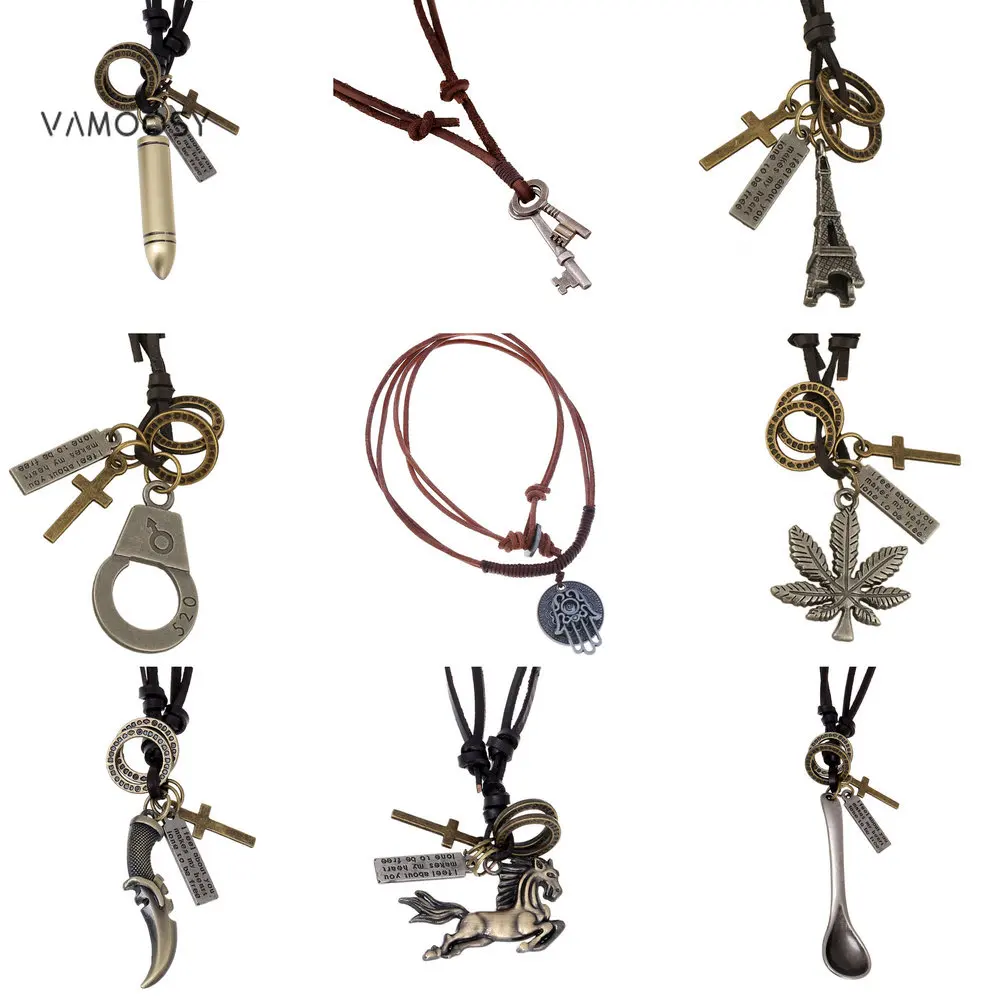 Punk Men's Original Leather Chains Viking Necklaces for Women Twisted Stainless Steel Leaf Cross Pendant Choker Gothic Jewelry
Punk Men's Original Leather Chains Viking Necklaces for Women Twisted Stainless Steel Leaf Cross Pendant Choker Gothic Jewelry