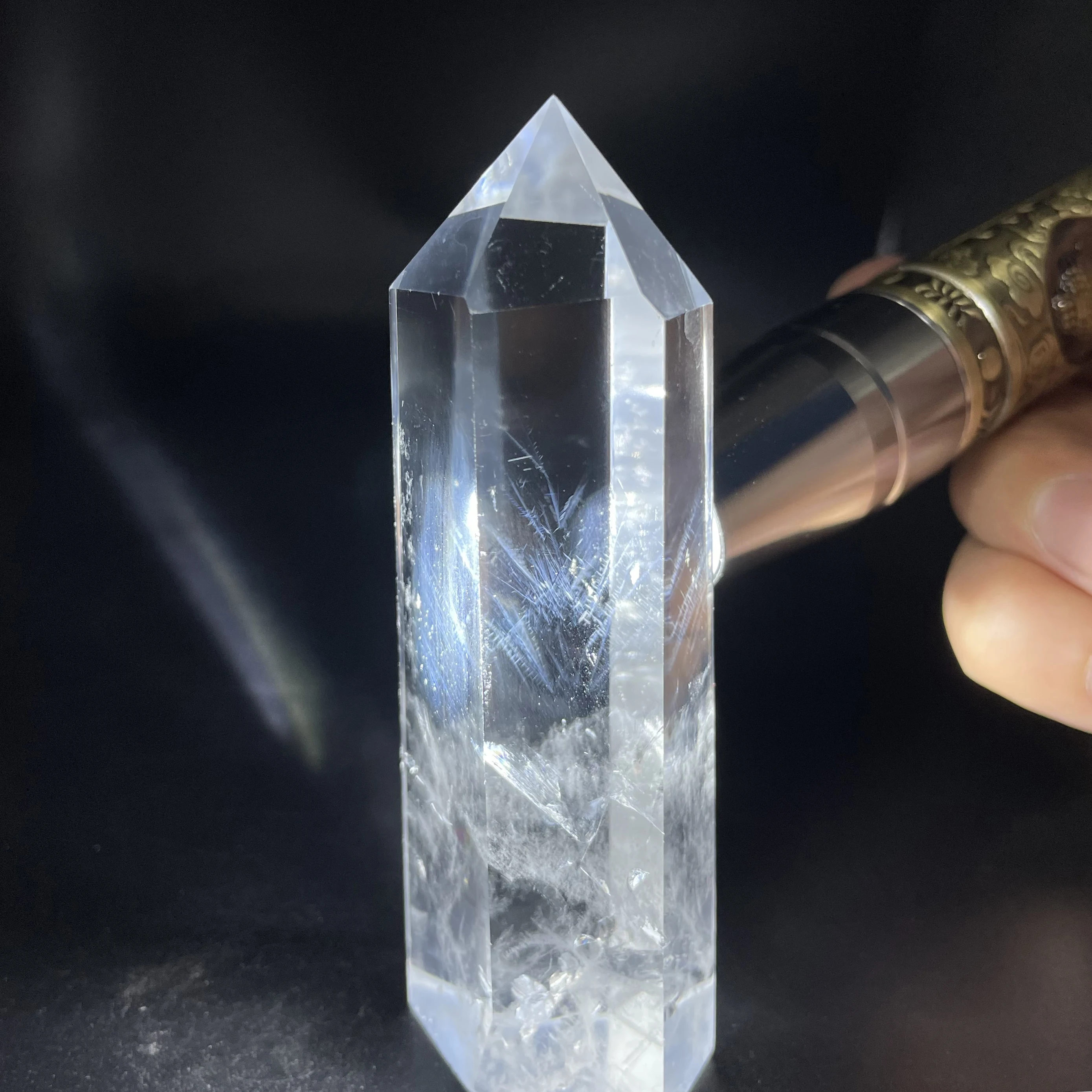 

138g Natural Angel Wings Clear Quartz Point White Crystal Tower Polished Wand Healing Gift Reiki Obelisk Feng Shui Decor Y698