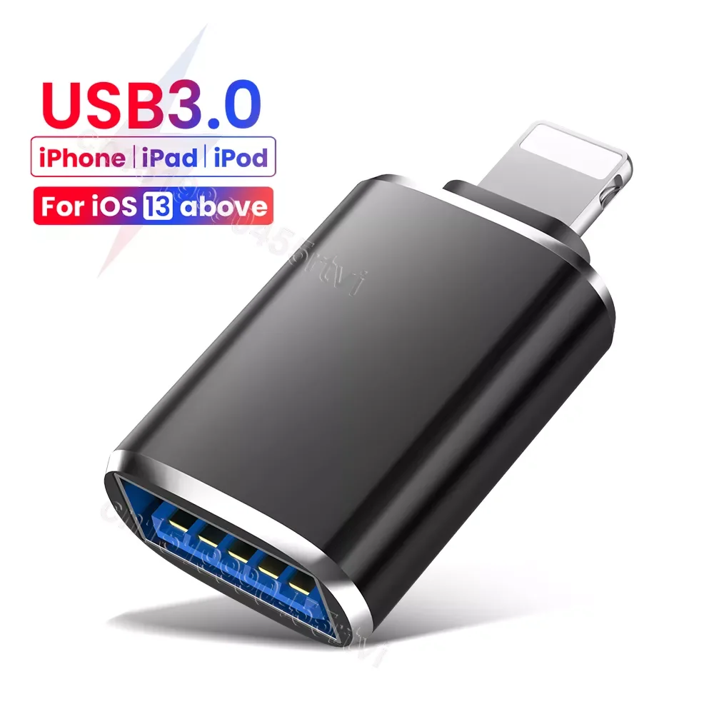 For iPhone 13 12 11 Pro XS Max XR X 8 Plus 7 6s iPad U Disk Lighting Male to USB 3.0 Adapter for iOS 13 aboveUSB3.0 OTG Adapter
For iPhone 13 12 11 Pro XS Max XR X 8 Plus 7 6s iPad U Disk Lighting Male to USB 3.0 Adapter for iOS 13 aboveUSB3.0 OTG Adapter