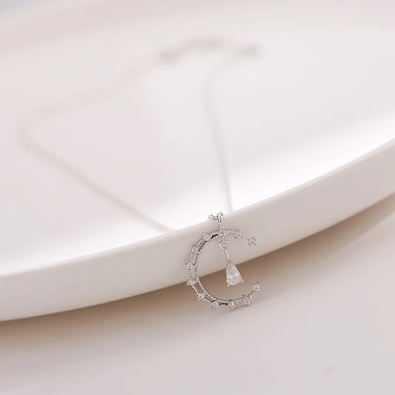 Silver Color Hollow Moon Zircon Water Drop Pendant Clavicle CHOKER NECKLAC CHAIN For Women Luxury Necklace Gifts Free shipping
Silver Color Hollow Moon Zircon Water Drop Pendant Clavicle CHOKER NECKLAC CHAIN For Women Luxury Necklace Gifts Free shipping